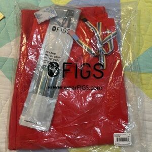 Figs medium petite Zamora high waisted hibiscus